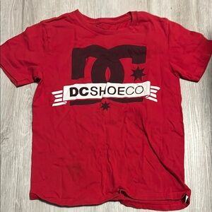 DC Red Short Sleeve Tee with Iconic Logo